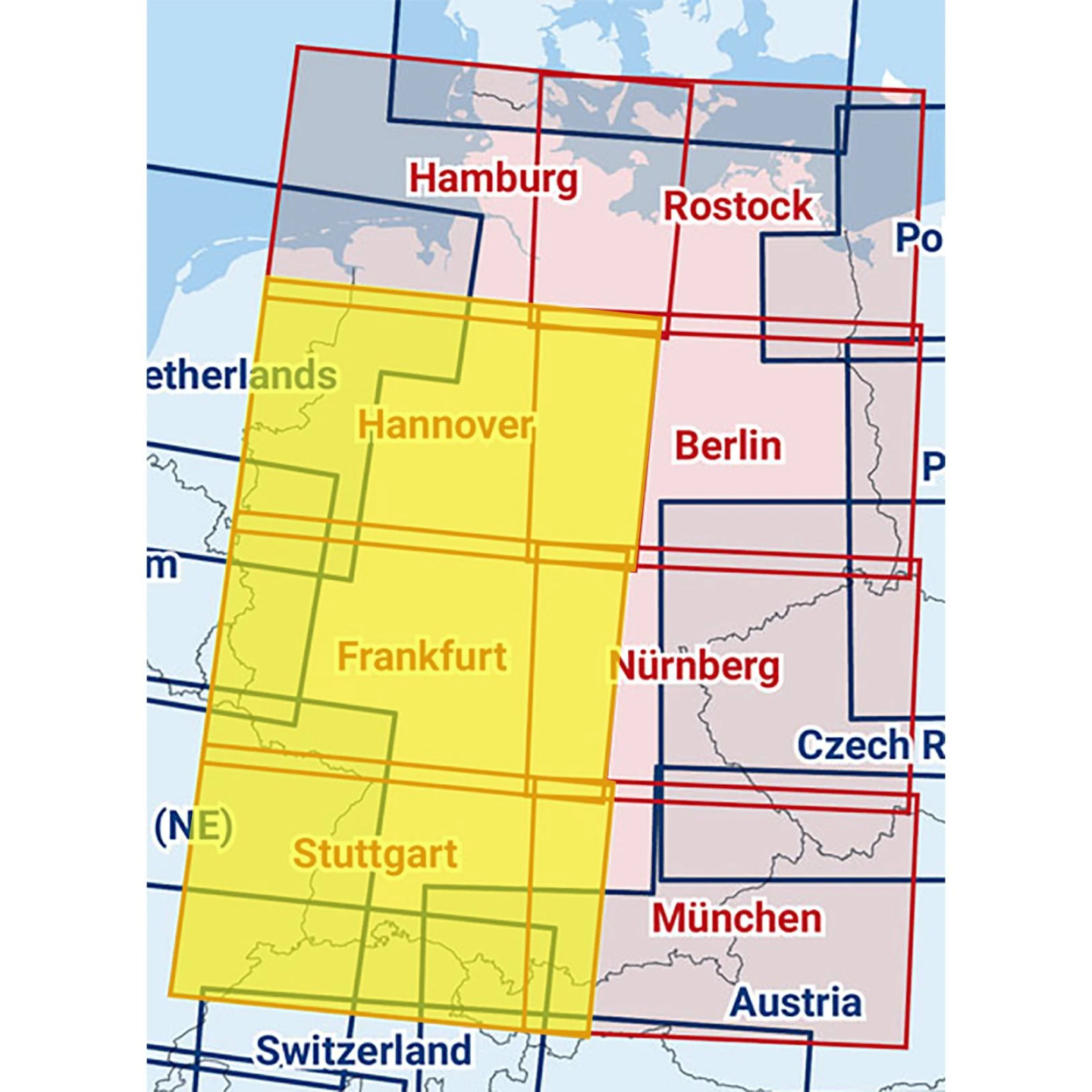 Hanover / Frankfurt / Stuttgart - Composite ICAO chart 2025 with foil
