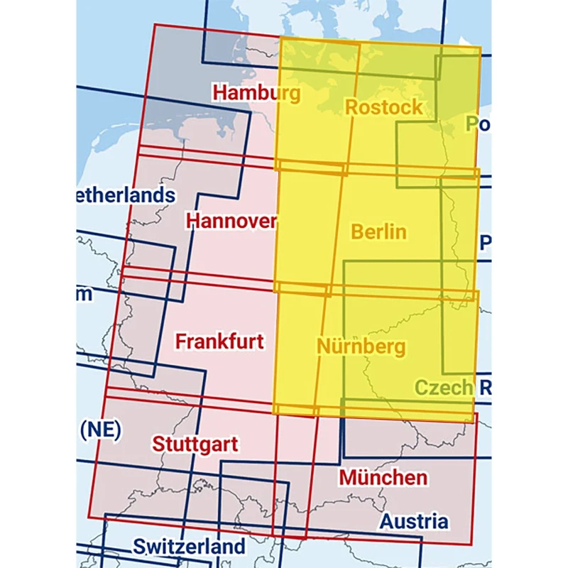 Rostock / Berlin / Nuremberg - Composite ICAO chart 2025 with foil