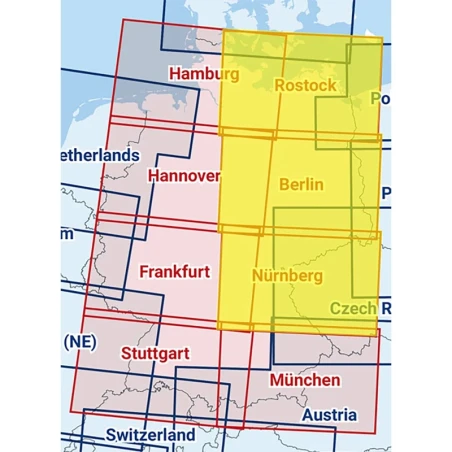 Rostock / Berlin / Nuremberg - Composite ICAO chart 2025 with foil