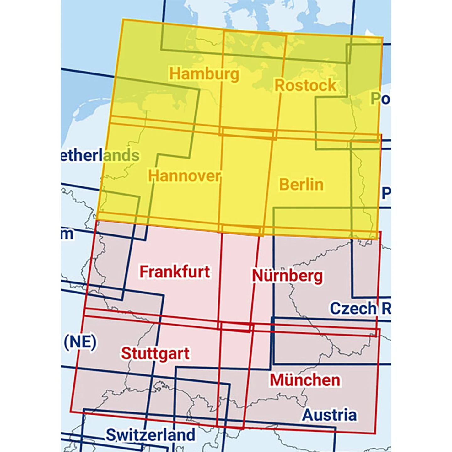 Hamburg / Hanover / Rostock / Berlin - Composite ICAO chart 2025 with foil
