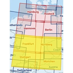 Frankfurt / Stuttgart / Nuremberg / Munich - Composite ICAO chart 2025 with foil