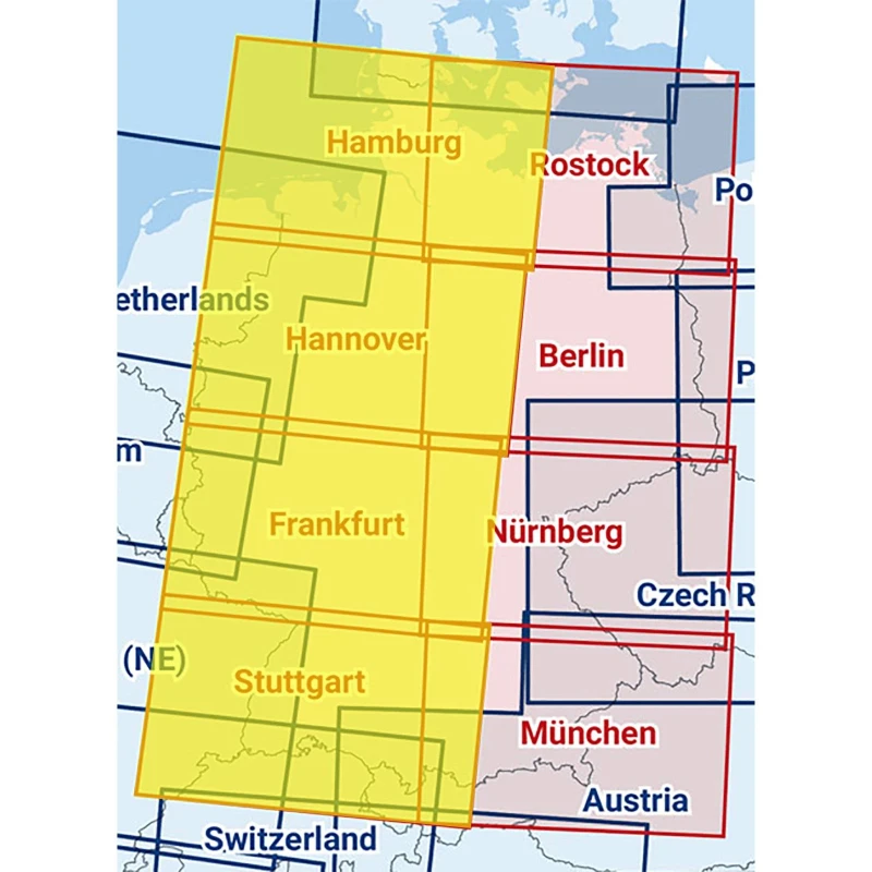 Hamburg / Hanover / Frankfurt / Stuttgart - Composite ICAO chart 2025 with foil