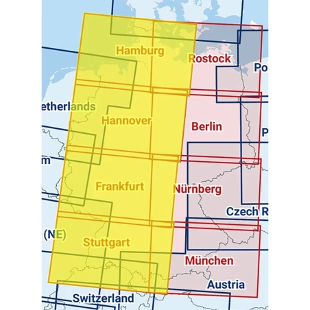 Hamburg / Hanover / Frankfurt / Stuttgart - Composite ICAO chart 2025 with foil