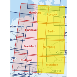 Rostock / Berlin / Nuremberg / Munich - Composite ICAO chart 2025 with foil
