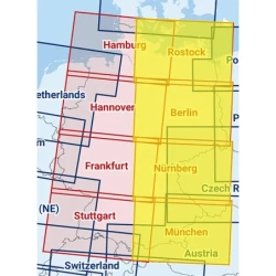 Rostock / Berlin / Nuremberg / Munich - Composite ICAO chart 2025 with foil