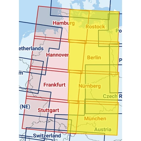 Rostock / Berlin / Nuremberg / Munich - Composite ICAO chart 2025 with foil