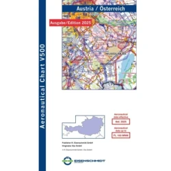 Austria V500 VFR Chart - paper, folded