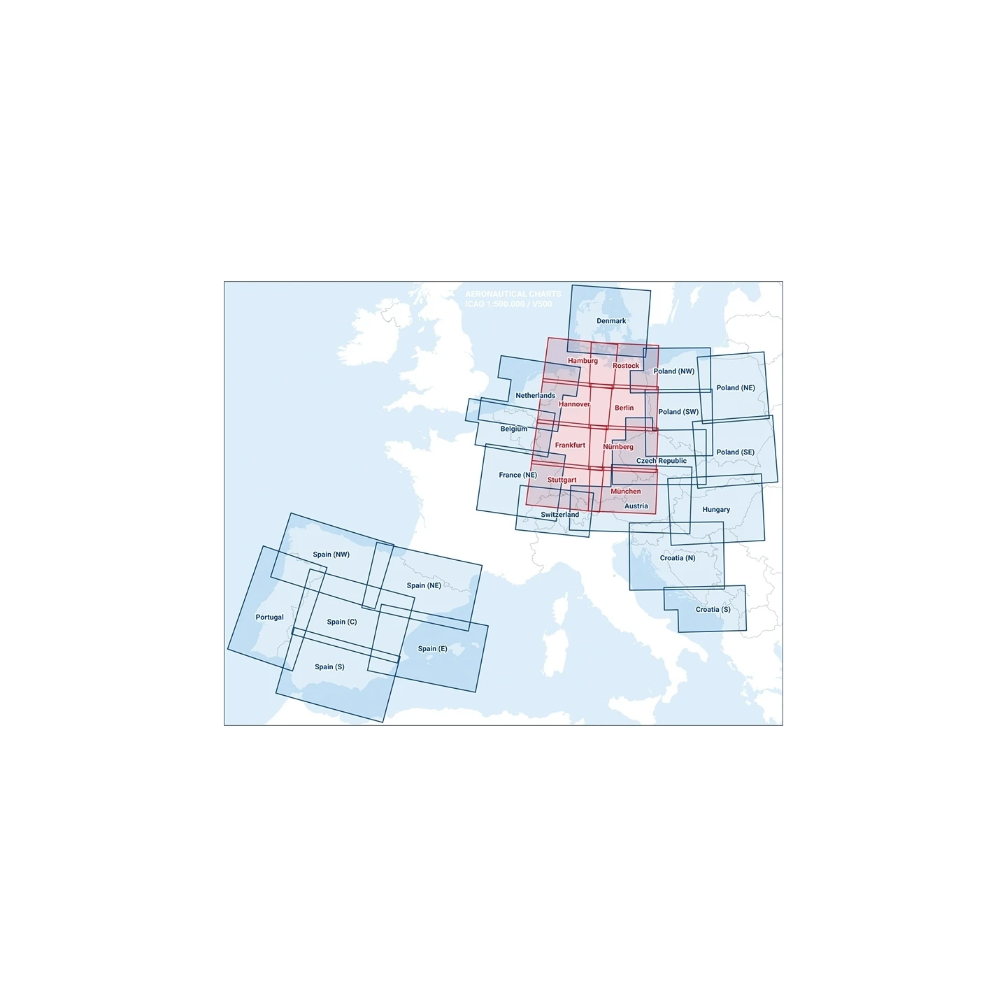 Austria V500 VFR Chart - paper, folded