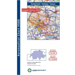 Switzerland V500 VFR Chart - paper, folded