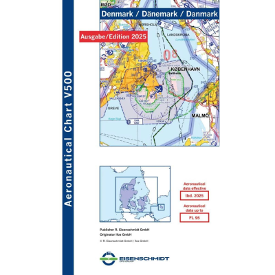 Dänemark V500 VFR-Karte - Papier, gefaltet, 2025