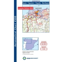 Spain Northwest V500 VFR Chart - paper, folded