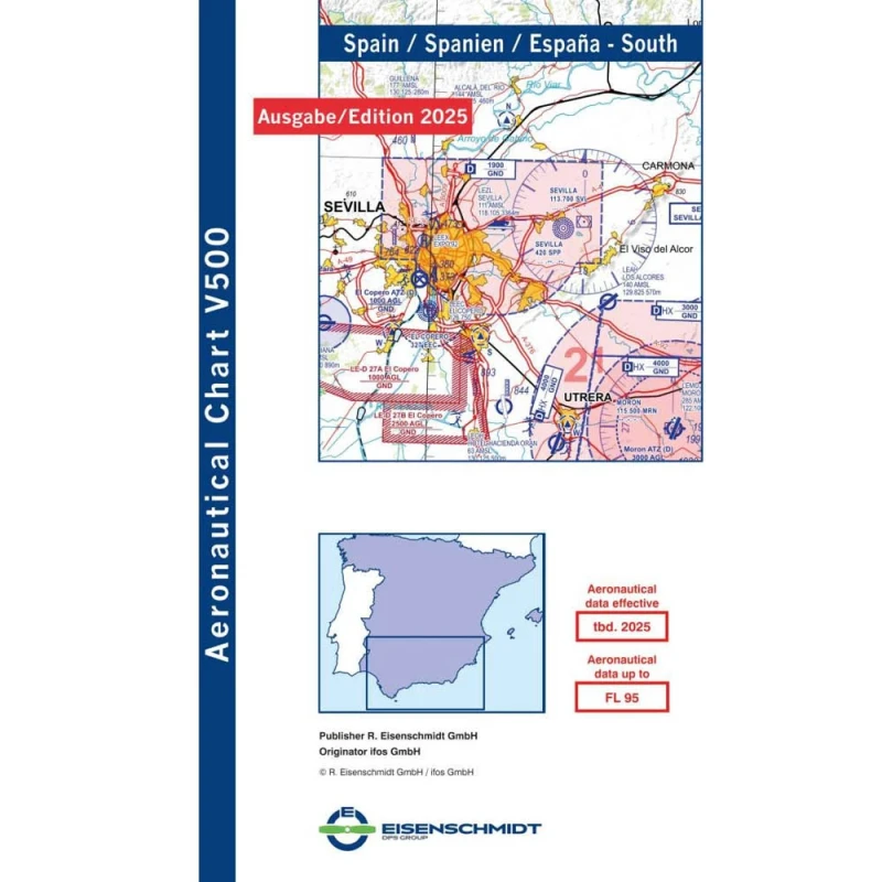 Spain South V500 VFR Chart - paper, folded