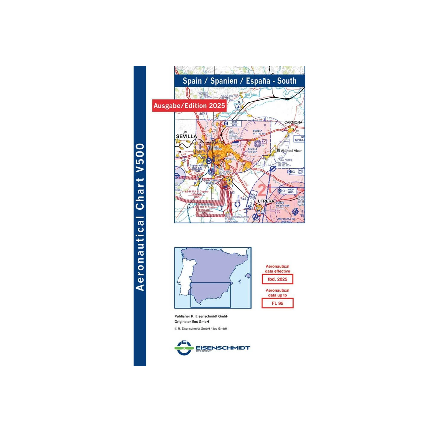 Spain South V500 VFR Chart - paper, folded
