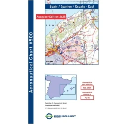 Spain East V500 VFR Chart - paper, folded