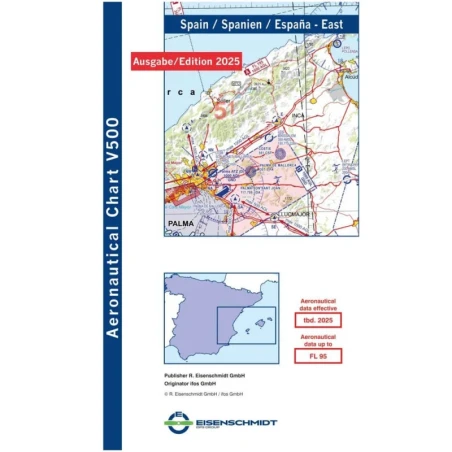 Spain East V500 VFR Chart - paper, folded