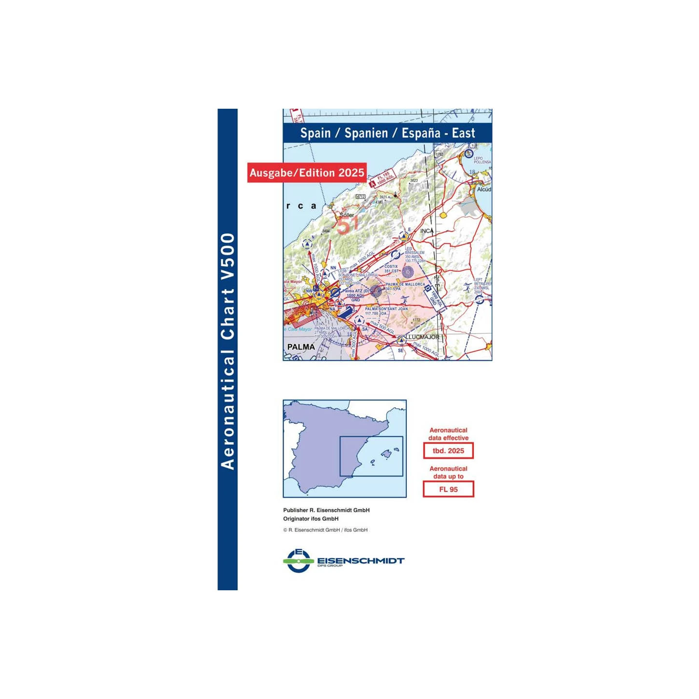 Spain East V500 VFR Chart - paper, folded