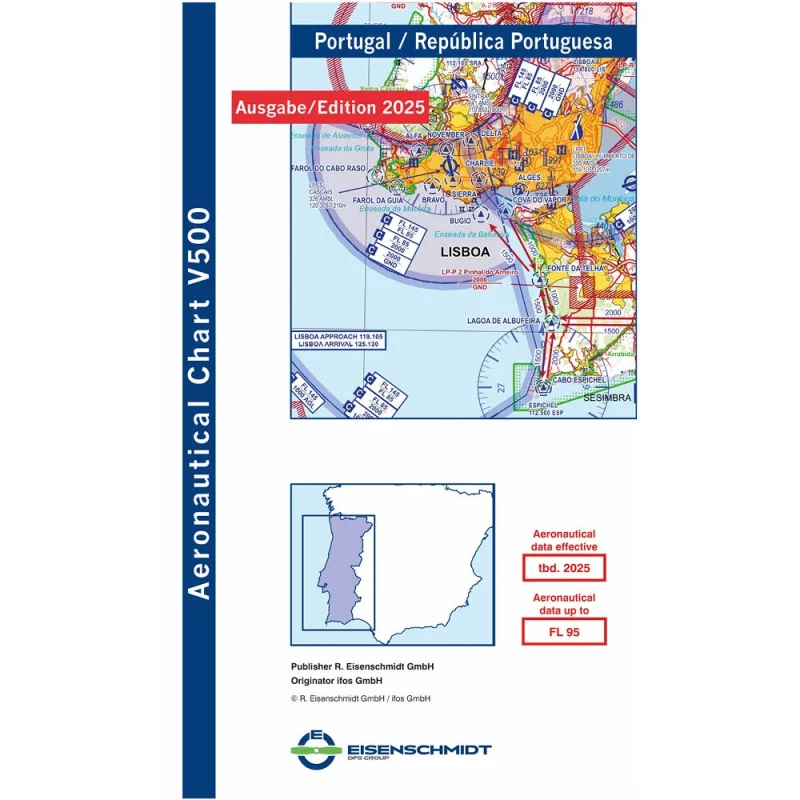 Portugal V500 VFR Chart - paper, folded