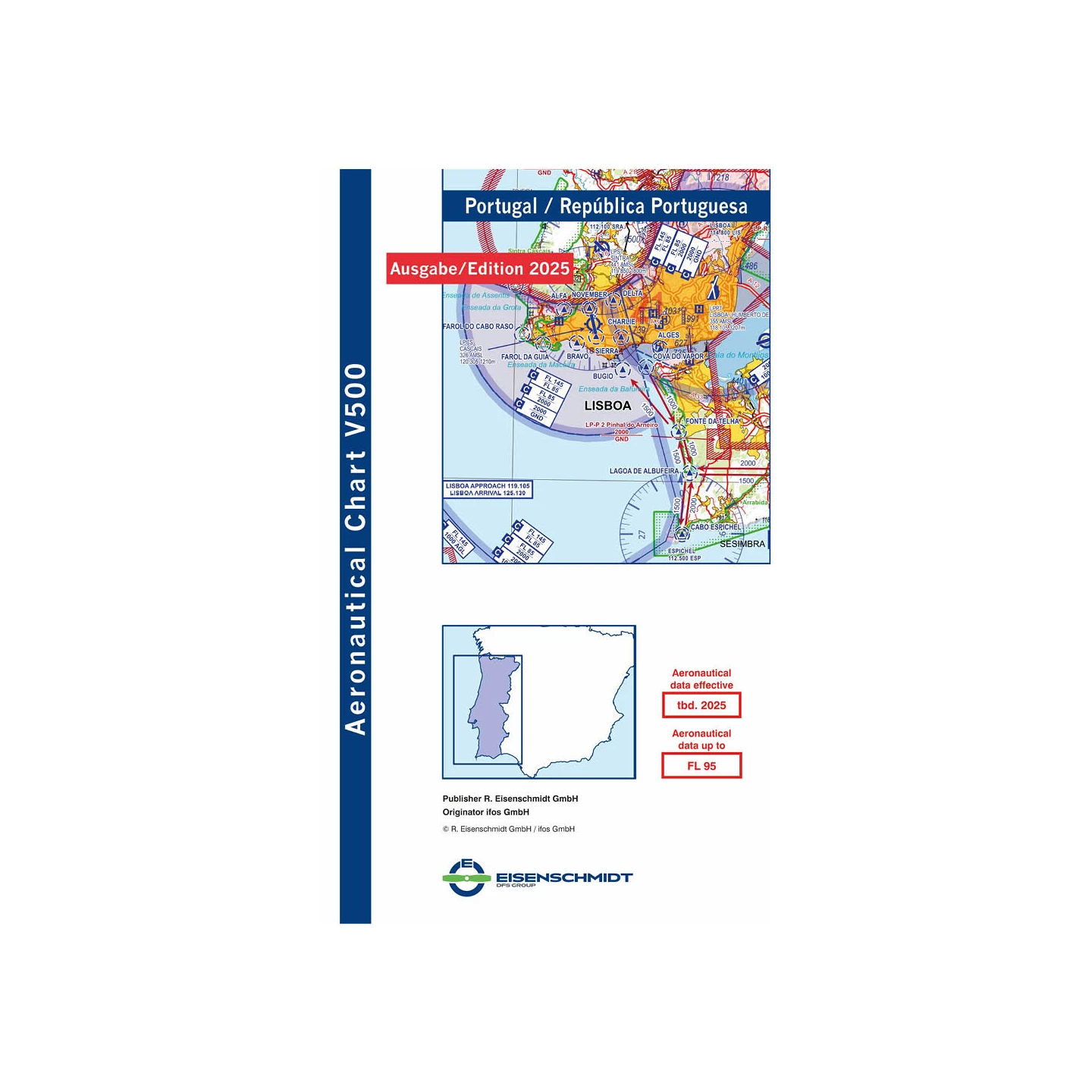 Portugal V500 VFR Chart - paper, folded