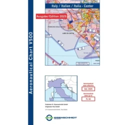 Italy Central V500 VFR Chart - paper, folded