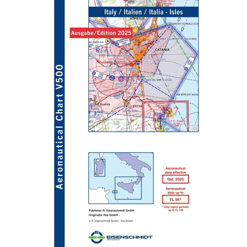 Italy Islands V500 VFR Chart - paper, folded