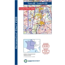 France Northeast V500 VFR Chart - paper, folded