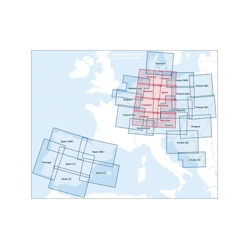France Northeast V500 VFR Chart - paper, folded