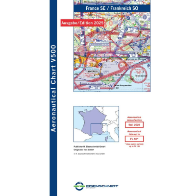 Frankreich Südost V500 VFR-Karte - Papier, gefaltet