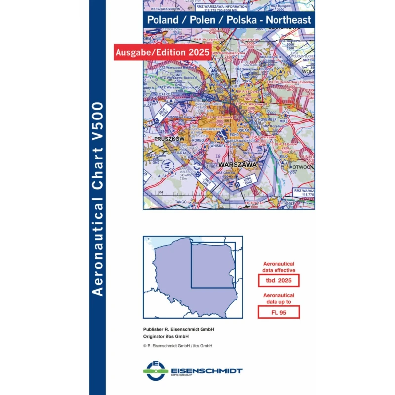 Poland Northeast V500 VFR Chart - paper, folded
