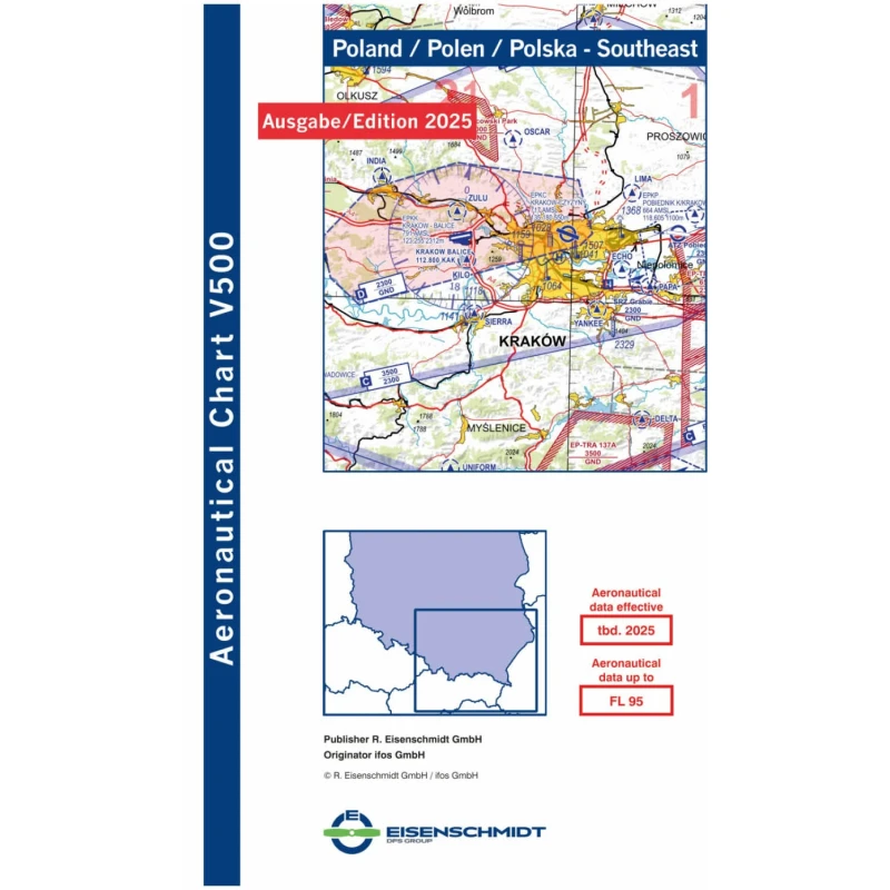 Poland Southeast V500 VFR Chart - paper, folded