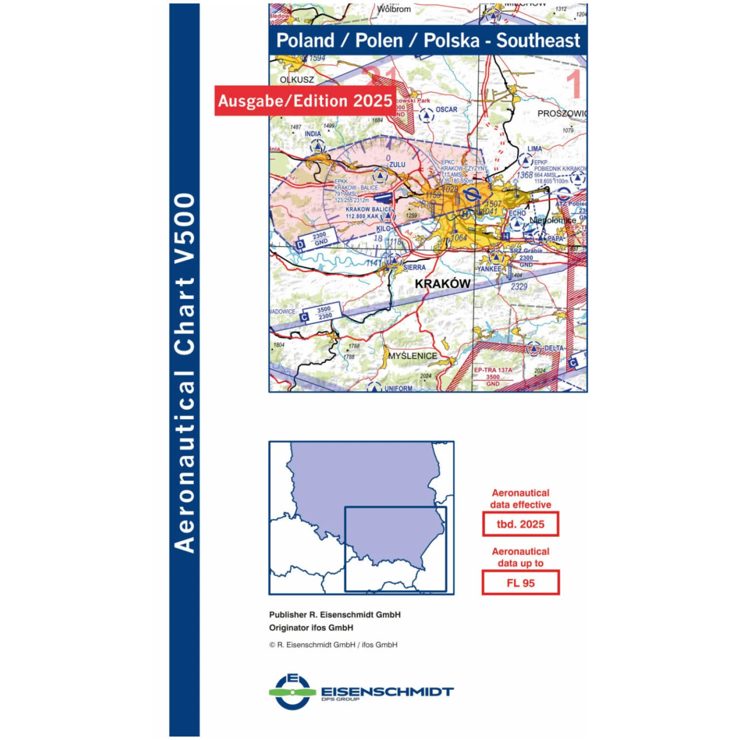 Poland Southeast V500 VFR Chart - paper, folded