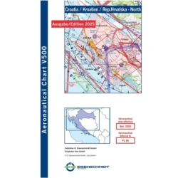 Croatia North V500 VFR Chart - paper, folded