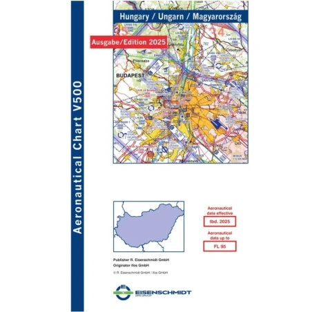 Hungary V500 VFR Chart - paper, folded