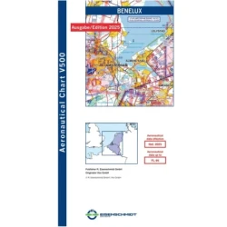BeNeLux V500 VFR Chart - paper, folded