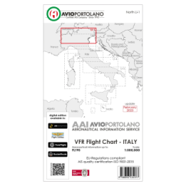 Italy LI-1 - AvioPortolano VFR Chart, Paper, laminated, folded