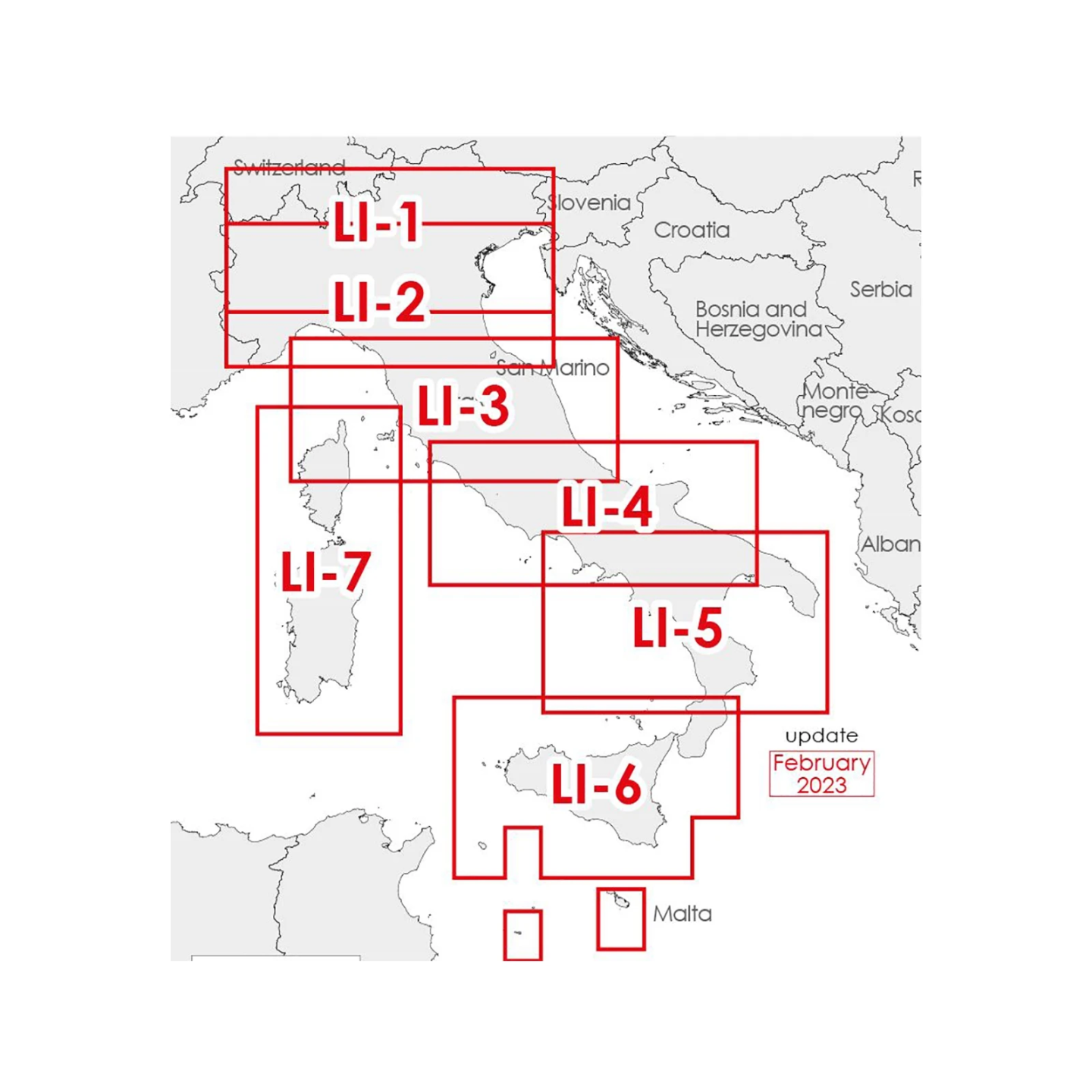 Italy LI-1 - AvioPortolano VFR Chart, Paper, laminated, folded