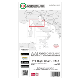 Italy LI-3 - AvioPortolano VFR Chart, Paper, laminated, folded