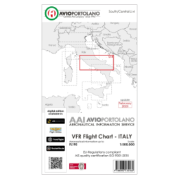 Italy LI-4 - AvioPortolano VFR Chart, Paper, laminated, folded