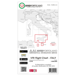 Italy LI-6 - AvioPortolano VFR Chart, Paper, laminated, folded