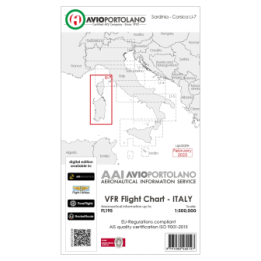 Italy LI-7 - AvioPortolano VFR Chart, Paper, laminated, folded