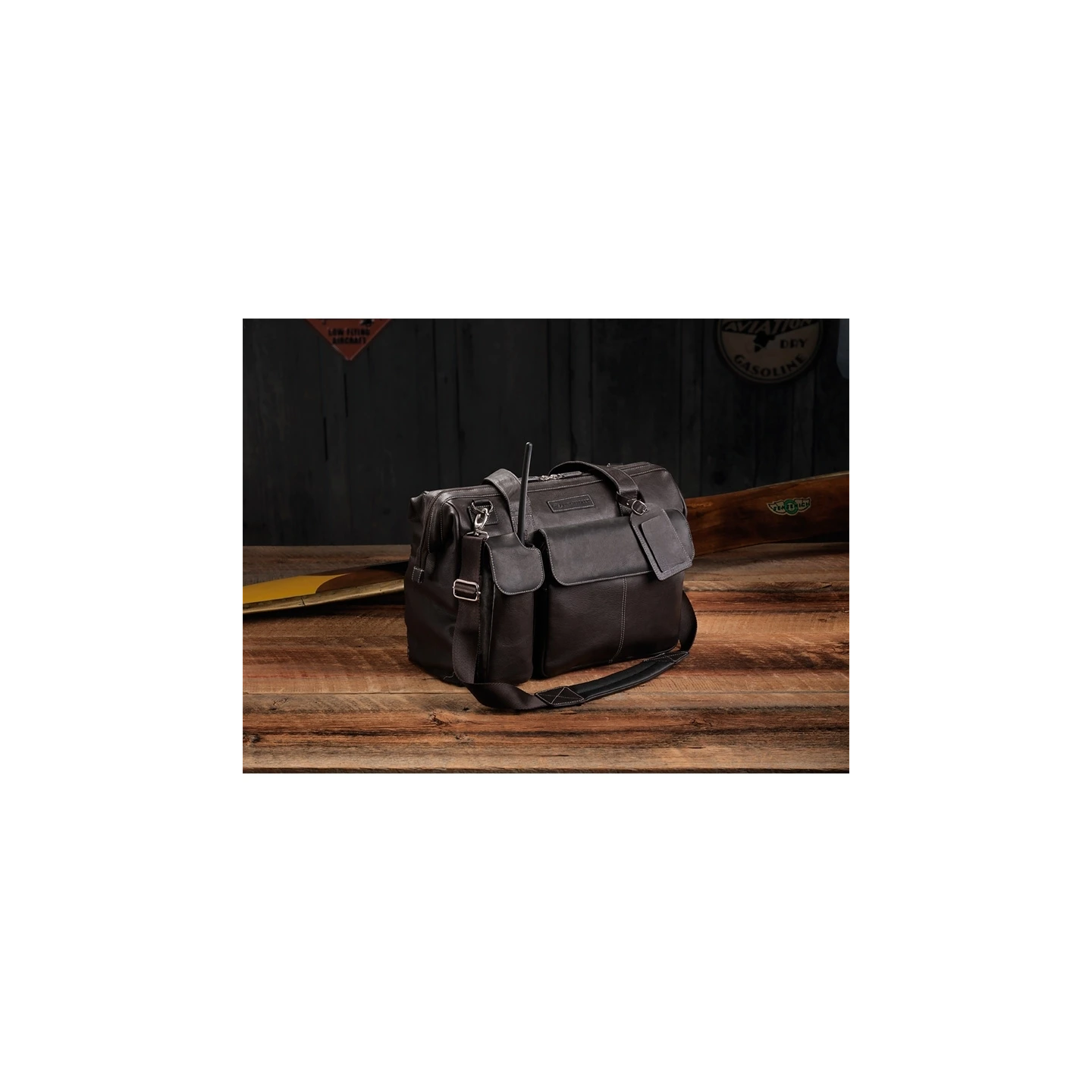 Lightspeed Gann - Pilotenledertasche, dunkelbraun