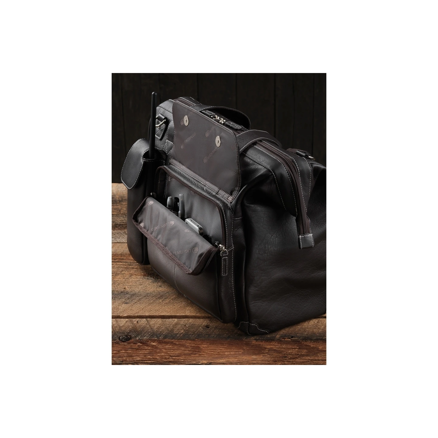 Lightspeed Gann - Pilotenledertasche, dunkelbraun