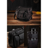 Lightspeed Gann - Aviator leather bag, dark brown