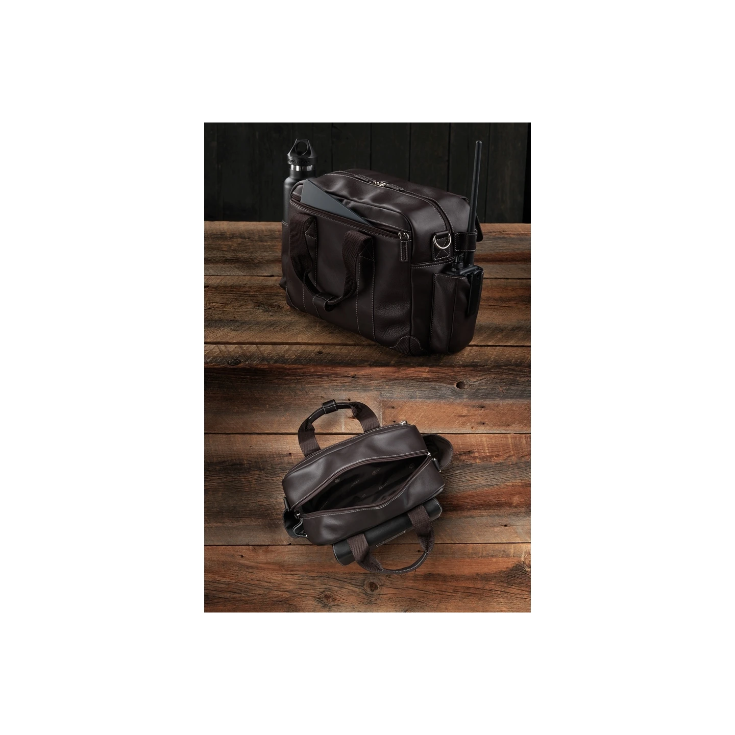 Lightspeed Markham - Aviator Leather Bag, Dark Brown