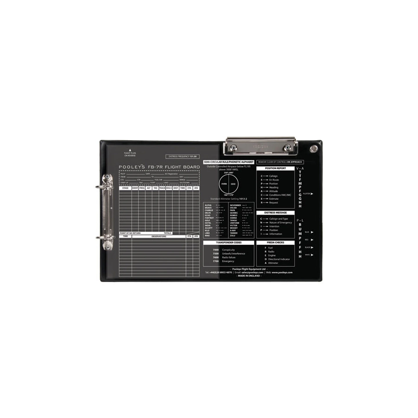 Pooleys FB-7 Flight Board - für Rechtshänder