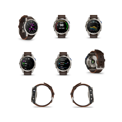 Garmin D2 Mach 1 Aviator Smartwatch - Leder-Armband (braun), 47 mm AMOLED Touchscreen Display