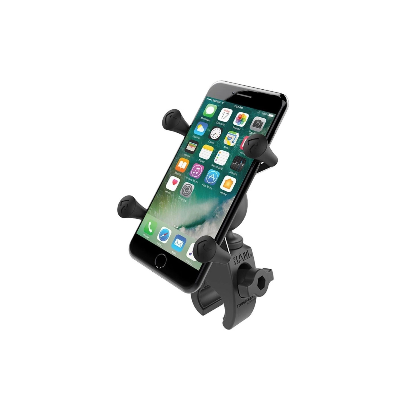 RAM MOUNTS Tough-Claw Mount with universal X-Grip Smartphone Holder