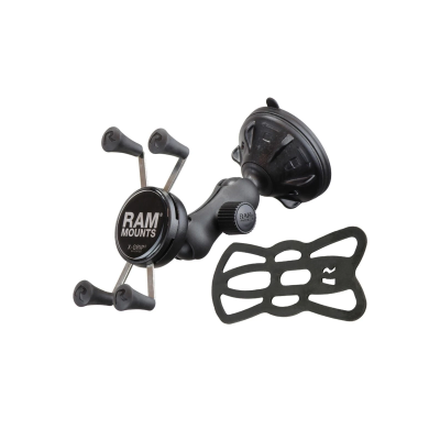 RAM Mounts Verbundstoff Saugfuss-Halterung mit X-Grip Halteklammer für Smartphones bis 82,6 mm Breite - B-Kugel (1 Zoll)