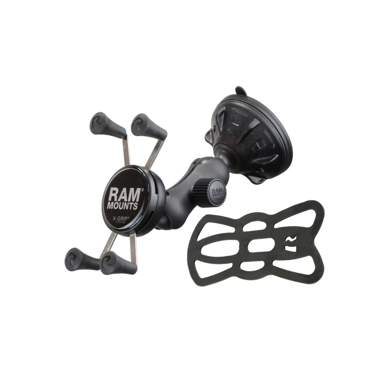 RAM Mounts Verbundstoff Saugfuss-Halterung mit X-Grip Halteklammer für Smartphones bis 82,6 mm Breite - B-Kugel (1 Zoll)