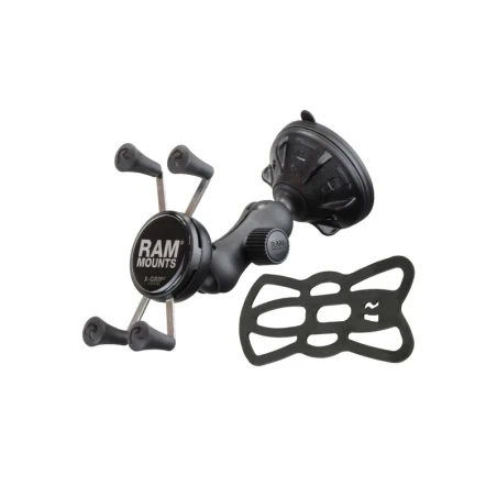 RAM Mounts Verbundstoff Saugfuss-Halterung mit X-Grip Halteklammer für Smartphones bis 82,6 mm Breite - B-Kugel (1 Zoll)