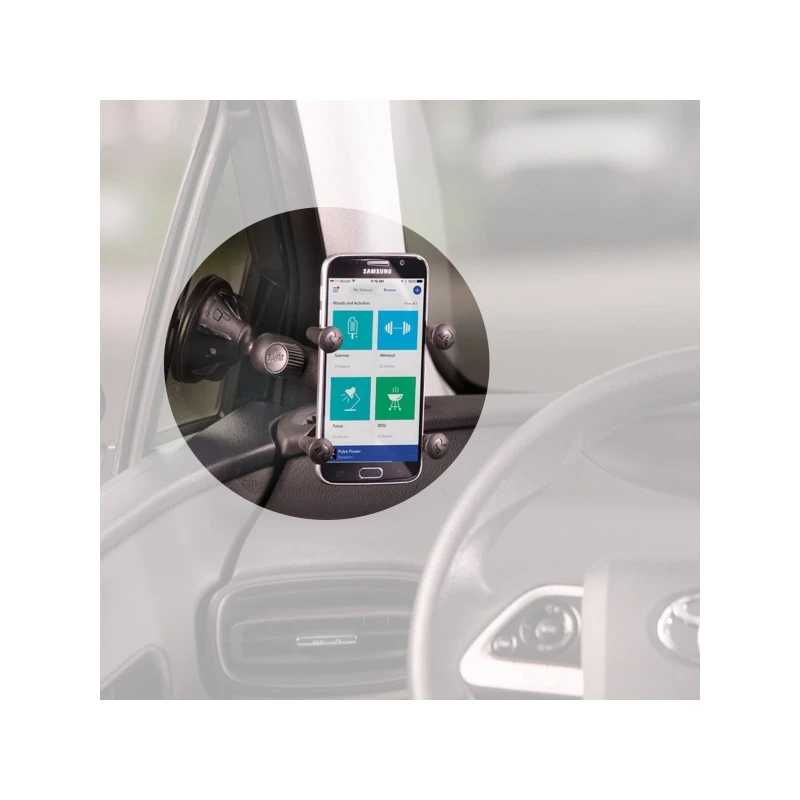 RAM Mounts Verbundstoff Saugfuss-Halterung mit X-Grip Halteklammer für Smartphones bis 82,6 mm Breite - B-Kugel (1 Zoll)